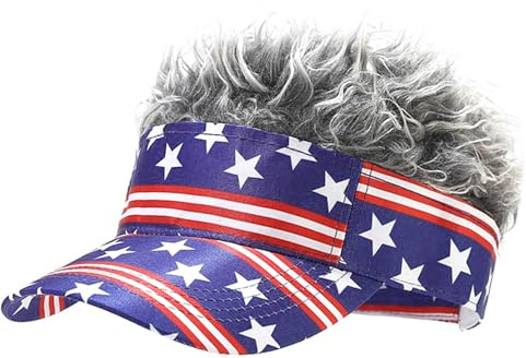 YeeHeen Mens Visor Cap Wig Spiked Adjustable Baseball Cap Golf Hats