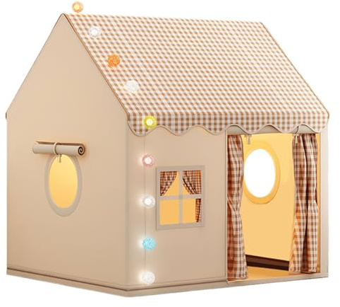 Tente De Jeux Enfant Maisonnette pour Enfant Cabane Interieure avec Fenêtres Château De Princesse Tente Cabane Tentes Intérieur Maison De Jeu Tentes pour Bébé