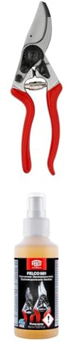 FELCO 9 Linkshänder-Gartenschere mit Schutzhandschuhen FELCO 981 – Robustes Set für Linkshänder, ideal für Rebschnitt und Gartenarbeiten