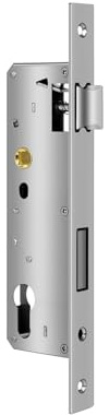 Funnytek Stainless Steel Mortice Sash Lock, 85MM Center Door 40MM Backset | for Internal and External Doors, Satin Nickel Frame Mortice Deadlock for Home and Workplace