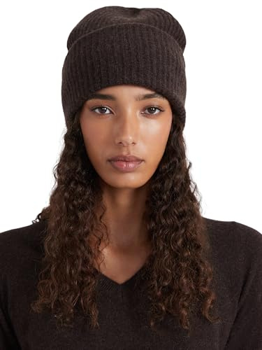 Style & Republic Kaschmir-Chunky Beanie Damen aus 100% Cashmere, Lang und großzügig geschnitten - Dein kuscheliger Premium Strick-Mütze für stilvolle Herbst- & Winter-Momente