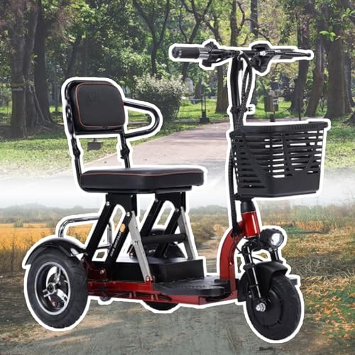 Leichter Reisemobilitätsroller Mit Korb 3-Rad-Reisemobilitätsroller Vielseitig Elektrische Rollstühle Einfach zu bedienen Motorisierte Roller Für Ältere Menschen (C)