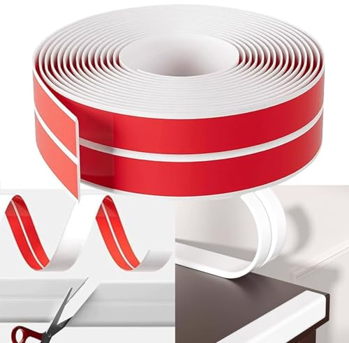 Selbstklebend Kantenschutz Leisten 1X1cm Weichsockelleiste Selbstklebend 6M Winkelleiste Zierleiste Wandleisten PVC Winkelprofil Türen, Fenster, Wände, Küche, Fliesen, Treppe