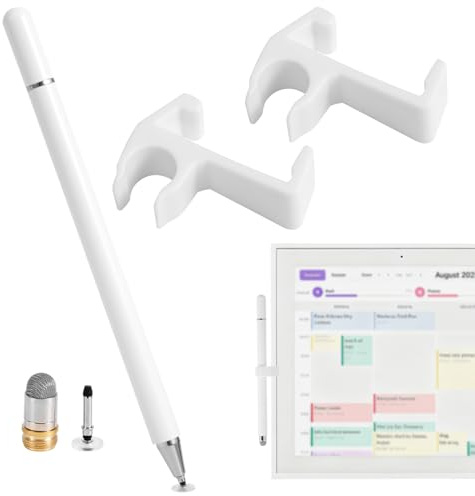 Calendar Stylus Pen for Skylight, Durable Smart Stylus Pen with 2 Spare Replacement Tips & 2 Mounts Stand Practical Accessories for Skylight 15in Calendar