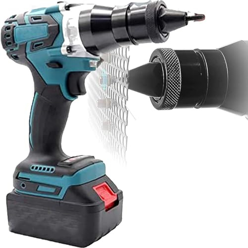 Pistola remachadora eléctrica inalámbrica, herramienta de remachado ciego automática portátil para tuercas M3 a M12, batería de 5200 mAh