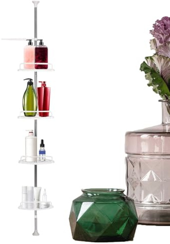 Duschhörnorganisatör: Rostfri badrumshylla, slitstark rostsäker design golvhylla | Multi-level arrangör för badrum, schampo, tvål, handduk, konst