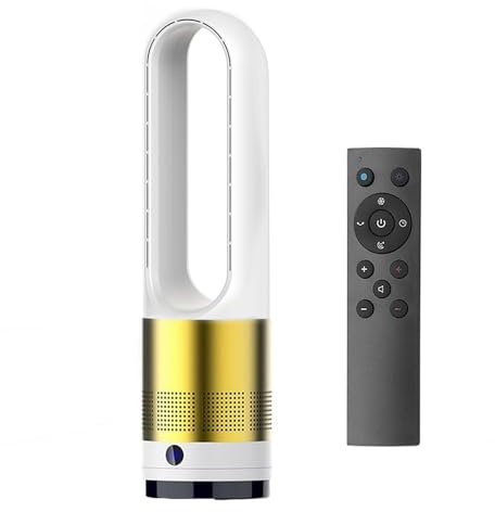 ANGDI Ventilador de torre de 23/32 pulgadas con función de frío y calor, purificador de aire, ventilador de pie sin aspas con control remoto, 8 velocidades, temporizador de 8 horas(B,23in)
