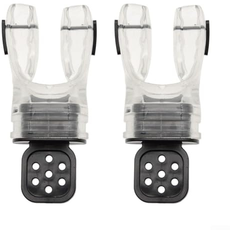 Yuanpgky Formbares Mundstück für Atemregler, 2 Stück, Silikon-Schnorchelbeiß mit doppeltem Anti-Leck-Design, lebensmittelecht und passend für die meisten Standard-Scuba (transparente Farbe)