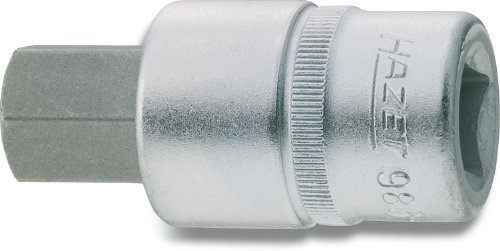 HAZET Schraubendreher-Steckschlüsseleinsatz 986-17, Kurze Ausführung | 1/2 Zoll (12,5 mm) Vierkant hohl, Antrieb 1/2 Zoll (12,5 mm) Vierkant hohl, Abtrieb Innensechskant Profil, Klinge Sonderstahl