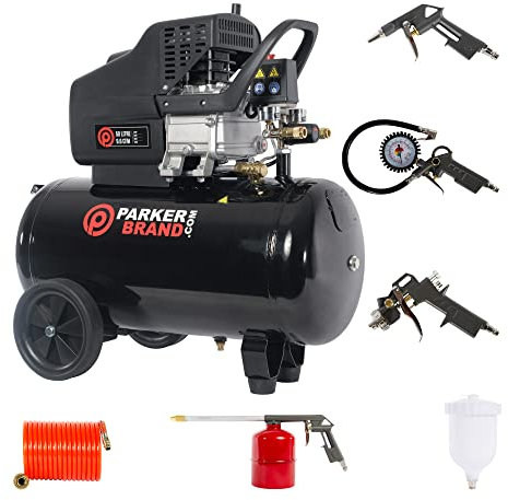 Parker 50 Litre Air Compressor & Tool Kit - 9.6 CFM, 2.5 HP, 50 LTR