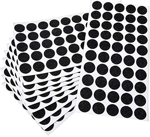 Adsamm® / 500 x Selbstklebende Filzgleiter/Schwarz/ø 20 mm/Rund / 1.5 mm dünne Selbstklebende Möbelgleiter aus Filz