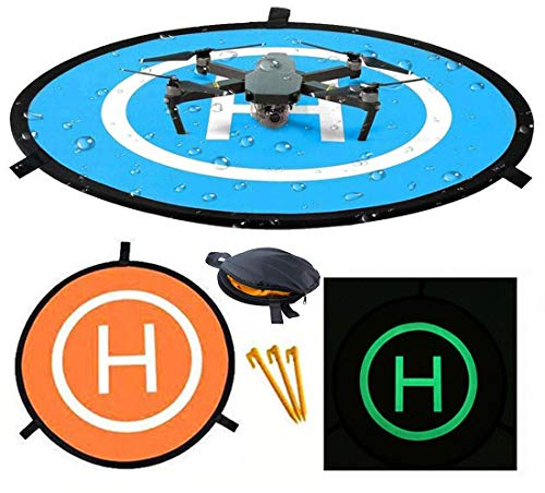 ApexOne Drohnen-Landeplatz, 55 cm, universal, tragbar, leuchtend, wasserdicht, faltbar, Helipad für RC Drohnen, Hubschrauber, DJI Phantom 3/4/Mavic Pro/Inspire, 3DR Solo Drohne, Antel Robotic X-Star