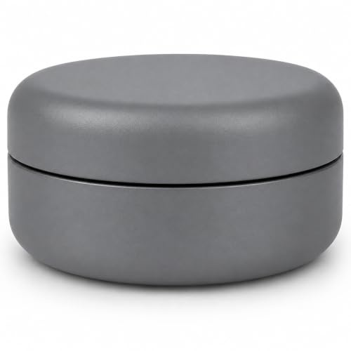 JCASE - Contenitore di metallo resistente, ermetico, impermeabile, diametro 55 x 23 mm, protezione dai raggi UV, per pillole, erbe e spezie (grigio)