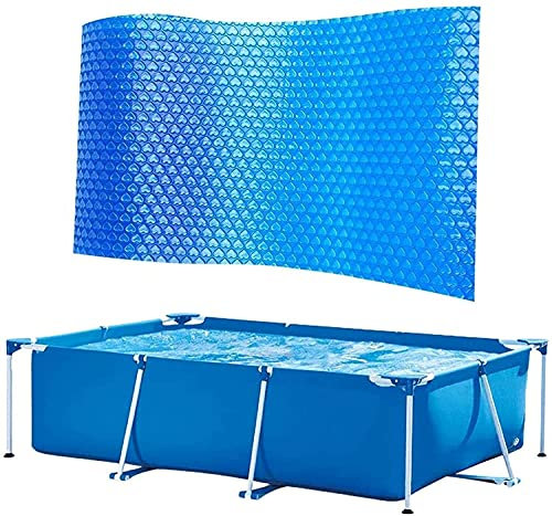 GWAY Pool Cover Swimming Pool Solar Cover, Foldable UV Protection Bubble Heat Insulation Film Frame Pool Cover for Family Swimming Pool and Ground Swimming Pool (Rectangular, 300x200cm)
