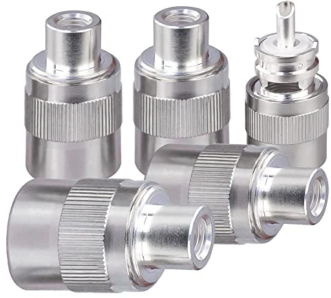 TUOLNK PL-259 Crimp Stecker Adapter für RG58 RG400 UHF Stecker Ham Radio, versilbert, 5 Stück – Hochwertiger RF Koax Stecker, einfache Installation, zuverlässige Verbindung