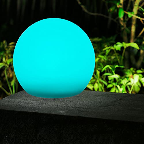 Dapo 2x LED-Außen-Garten-Solar-Kugelleuchte BIRTA, 20cm Durchmesser