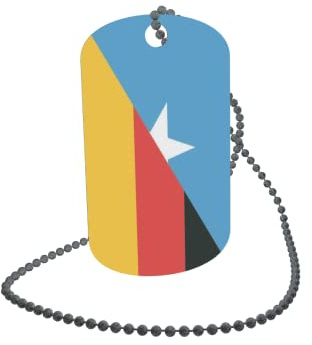 U24 Dog Tag Erkennungsmarke ID Tag an Kette Flagge Somalia-Deutschland Alu 30 x 50 mm
