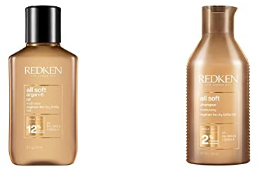 Redken | Haarmaske mit Tiefenpflege für trockenes und brüchiges Haar, 1 x 111 ml & Haarshampoo für trockenes und brüchiges Haar, Belebt und hydratisiert, Mit Omega-6 und Argan-Öl, 1 x 300 ml