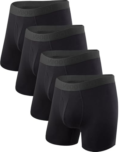 BAMBOO COOL Men's Underwear Boxer Briefs Soft Breathable Performance Underwear for Men 4 Pack(XL)
