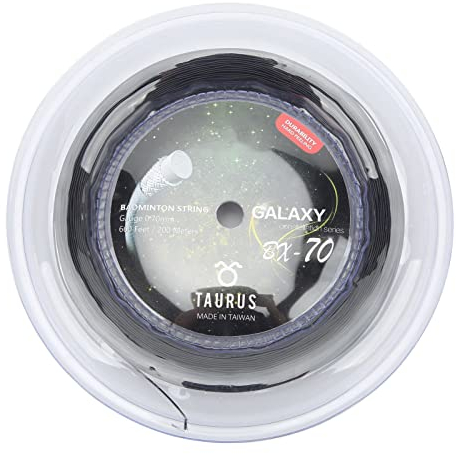 Yuecoom BX70 Badmintonsaite, Hochelastischer Nylon-Badmintonschläger, 0,7 Mm Saite, 200 M Rolle(Schwarz)