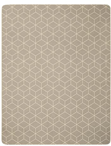 Villeroy & Boch Wohndecke Carré French Linen, beige Sofadecke in 150x200 cm | Wohndecke aus Baumwollmischgewebe, Sofa-Decke Made in Germany, OEKO-TEX Made in Green, Couchdecke mit grafischem Muster