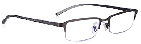 Read Optics Herren-Lesebrille 2.5, rechteckige Halbrahmenbrille, Blaulichtfilter mit Federscharnieren für Komfort und Passform