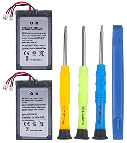 2PCs 2000mAh PS4/PS4 Pro Controller Akku,YISHDA Li-Ion Interner Neuer Upgrade Akku Ersatz für Sony PlayStation 4 Dualshock 4 CUH-ZCT2 CUH-ZCT2E CUH-ZCT1E CUH-ZCT1U mit 4 Reparatur Werkzeug Kits