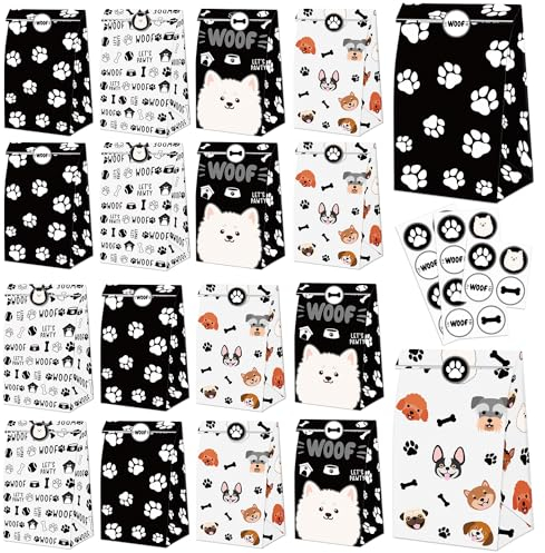 XJLANTTE 20 sacchetti di carta regalo con stampa di zampa di cane, sacchetti di carta con stampa di zampe, per bambini, cuccioli, animali domestici, bomboniere, decorazioni per feste di