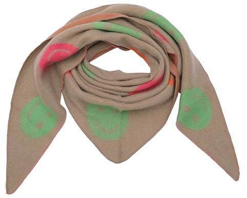 FASHION YOU WANT Dreieckstuch Stola Schal mit Viscose und Wolle - Hochwertiges Halstuch SMILEY - Perfekt für Herbst/Winter