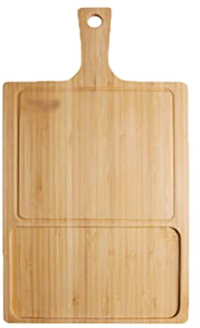 Planche à découper de qualité supérieure, bac divisé, plateau non peint, planche à découper pour la cuisine, planche à découper double face avec poignées pour viande et légumes, planche à découp