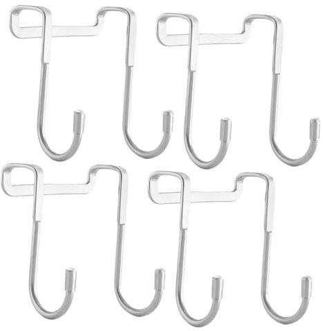 PRETYZOOM 4 Stück Haken aus Edelstahl Kleiderbügel Kleiderständer schmaler Türhaken über dem Türhandtuchhalter robust haken für küchentücher Türhänger Rückenstil anschließen