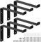 SUPAWAY 6 Escuadra estanteria en forma de L Soportes de estante industriales Negro soportes estantes metalica Soporte flotante para estantería con tornillos a juego para sala cocina taller, 25x15x4 cm