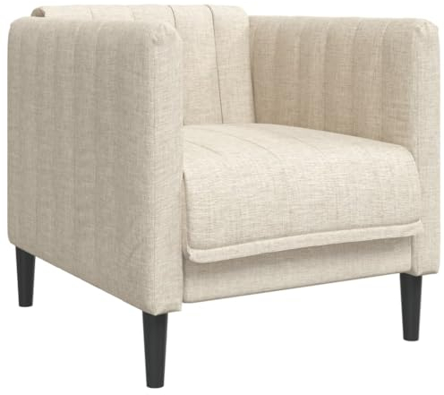 vidaXL Sessel, Polstersessel mit Armlehnen Rückenlehne Stützbeine, Relaxsessel für Wohnzimmer, Fernsehsessel Sofasessel, Modern, Leinen Stoff