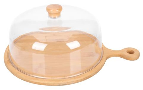 PHENOFICE Wooden Cake Holder Lid Pp Cake Carrier Lid Stand Cover for Events Party Supplies