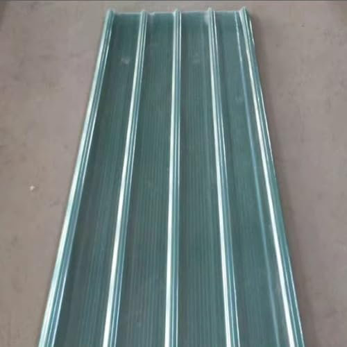 Lot de 12 feuilles de toiture ondulées transparentes de 1,5 mm en FRP pour revêtement de toit résistant à la poussière et à la chaleur, facile à découper, 0,9 x 1,7 m