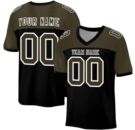 Generisch Personalisiert Sporthemden Herren Individuelles Rugby Trikot Fußball Trikot Schnelltrocknend American Football Trikot Atmungsaktiv T-Shirt Kurzarm Trikot Männer Damen Black Friday Angebote