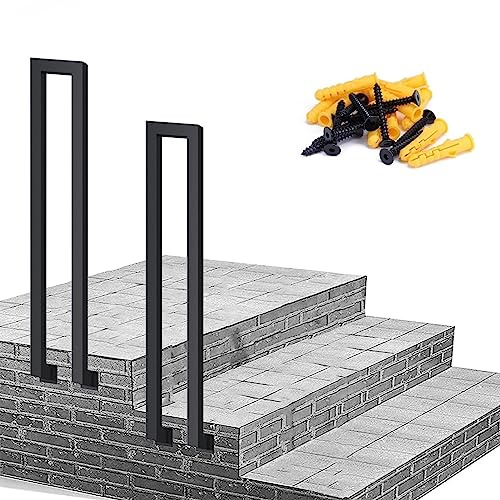 Outdoor Handrail for Exterior Steps Garden Stair Railing Handrail 3.3ft Stair Rails for Outdoor Steps Transitional Design Side Mount Hand Rails for Outside Steps