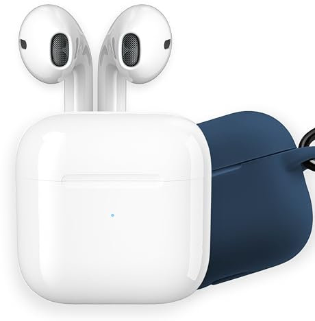 apm Ecouteurs Bluetooth sans Fil, Boîtier de Charge, Ecouteur sans Fil, Son Stéréo, Oreillette Main Libre, Coque Silicone Bleu Nuit, Casque Audio, Compatible PC Smartphone Tablette, Blanc, 600331