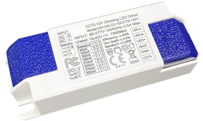 Kznifmk 0-10V Graduabile LED Driver 240Ma300Ma Trasformatore di Illuminazione 12W Alimentazione per Faretti da Soffitto, Tubi, LED Driver
