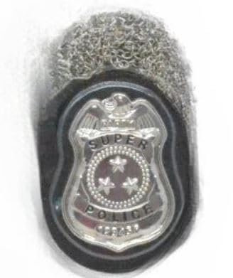 Zh Placa de Detective de Policía con Cadena, Accesorio de Disfraz, Color Plateado