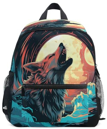 KAAVIYO Cooler Fuchs Heult Kleinkind Rucksack Kinder Leichtgewicht Büchertasche Vorschule Schülerrucksack für 2-7 Jahre die Reise Mädchen Jungs