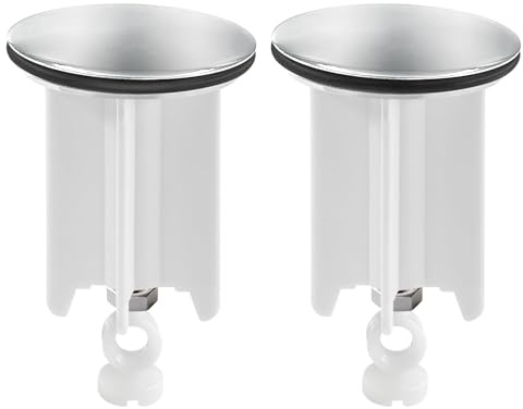 Waschbeckenstöpsel Stöpsel Waschbecken Badewannenstöpsel – Universal Waschbecken Stöpsel, 40mm Messing-Abflussstopfen, kompatibel mit Deutschen Standard-Abflussöffnungen, höhenverstellbar (2 Stück)