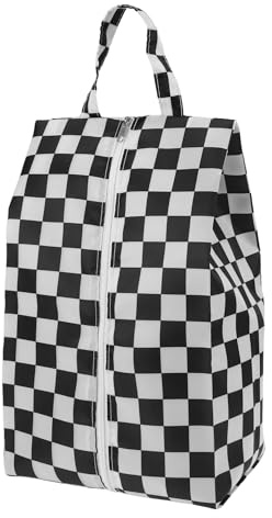 CAPASTEC Reiseschuhtasche Schwarz Weiß 1 Stück Für Reisen Wasserdicht | Polyester, 19x15x35 Cm, 19x39.3 Cm, Staubdicht, Schmutzabweisend, Mit Griff, Mit Reißverschluss, Mit Aufhängeschlaufe