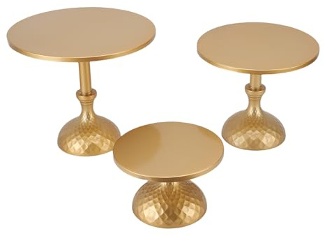 NOENNULL 3pcs Round Cake Stand Cake Stand Gold Cake Stand Reducking Pasting Pasting Pasting Cake Cake Table Table Display for Parties Weddings Celebrations