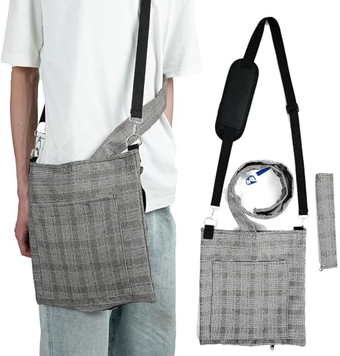 POONGURY Urine Drainage Bag Holder with Protective Cover for Drainage Tubing, Portable Soft Skin-Friendly Fabric Catheter Bag Cover with Shoulder Strap, Provides Privacy and Safety Protection