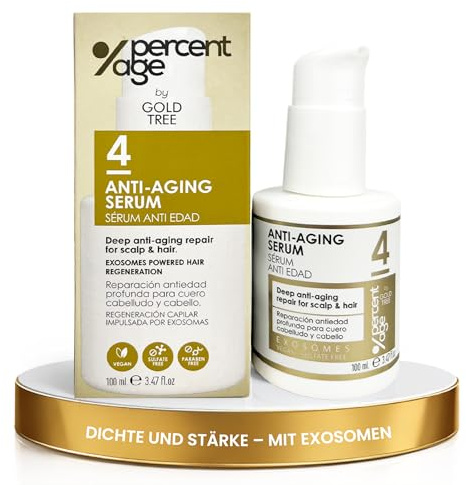 GOLD TREE Serum Capilar con Exosomas y Péptidos para Cabello Seco y Dañado 100ml - Hidratación Profunda, Brillo y Densidad - Tratamiento Capilar Regenerador Sin Aclarado Unisex