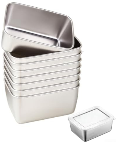 Juego de 10 recipientes herméticos de acero inoxidable para almacenamiento de alimentos, cajas de metal con tapas seguras para organización de congelador y despensa, latas de preparación de comidas