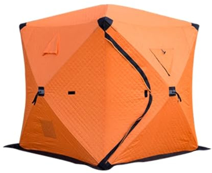 Fisketält 1,8 x 1,8 m 3-4 personer pop up vinterfisketält skydd håller varm Oxford spraybunden bomullsisbit för camping (färg-16)