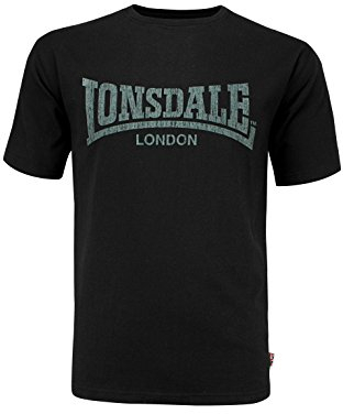 Lonsdale Långärmad tröja för män t-shirt axelbandströja logo Kai, svart, XXL