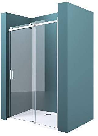 Mai & Mai Box Doccia per Nicchia 100x195cm, Porta Doccia Scorrevole in Cristallo Trasparente 8mm, Box Cabina Doccia Incasso per Bagno Teramo04